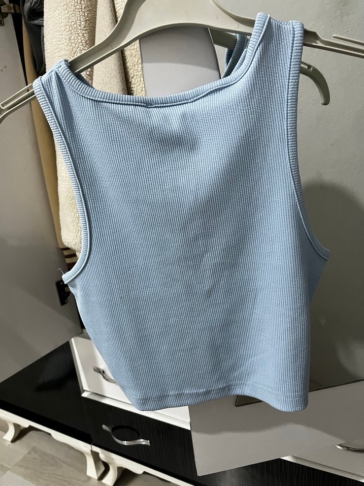 Mavi Mini Atlet Yazlık Spor Üst - Görsel 2