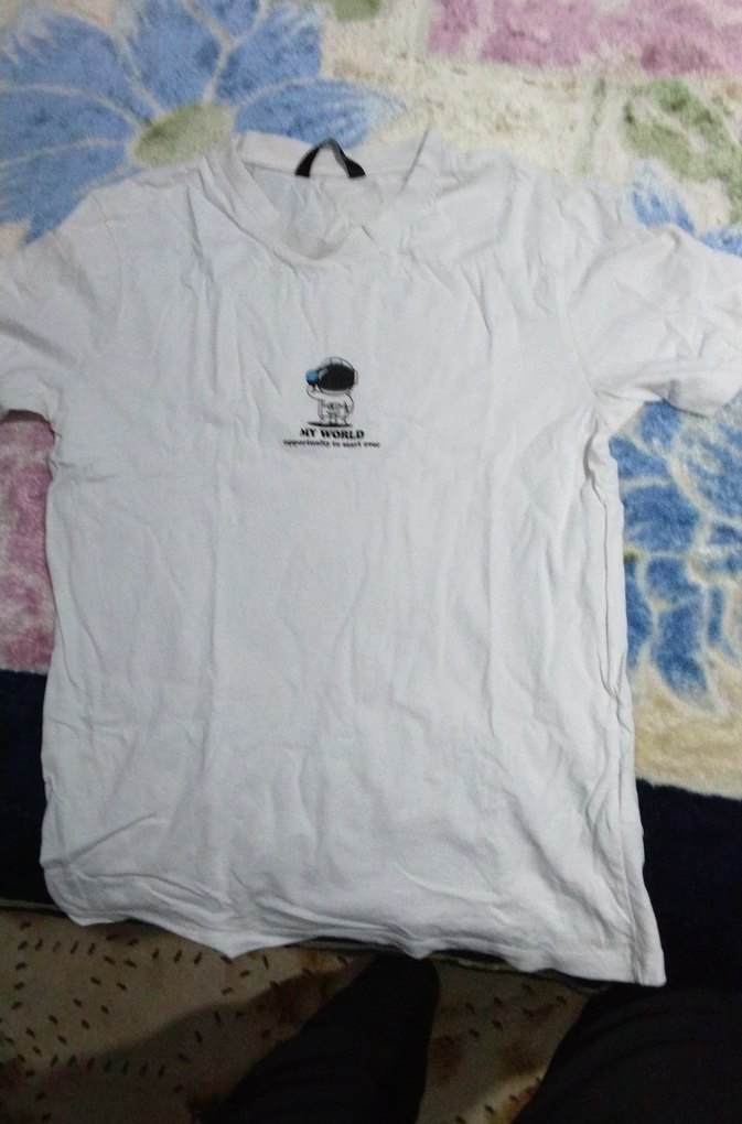 Erkek Beyaz Kısa Kollu Pamuklu Tişört - Görsel 2