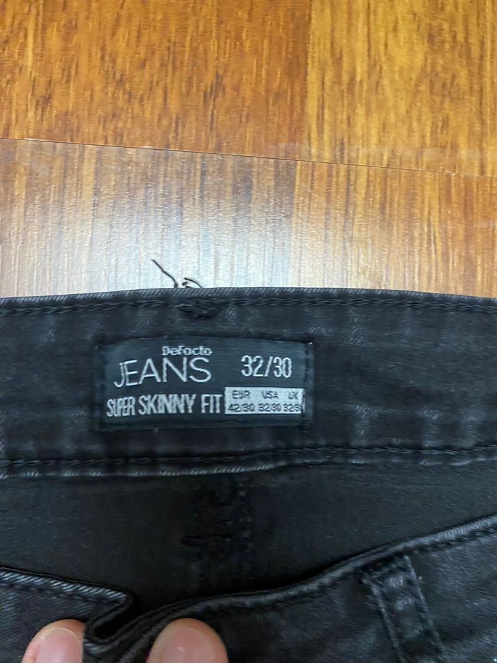 Erkek Siyah 32/30 Regular Fit Denim Jean - Görsel 3