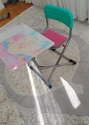 Pastel Pembe Çocuk Sandalyesi ve Masası - Görsel 3