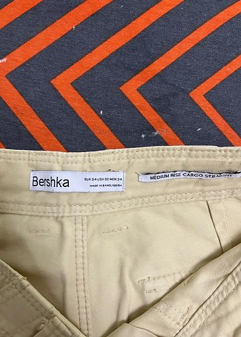 Bershka Bej Pamuklu Rahat Kesim Kadın Kargo Pantolon - Görsel 7