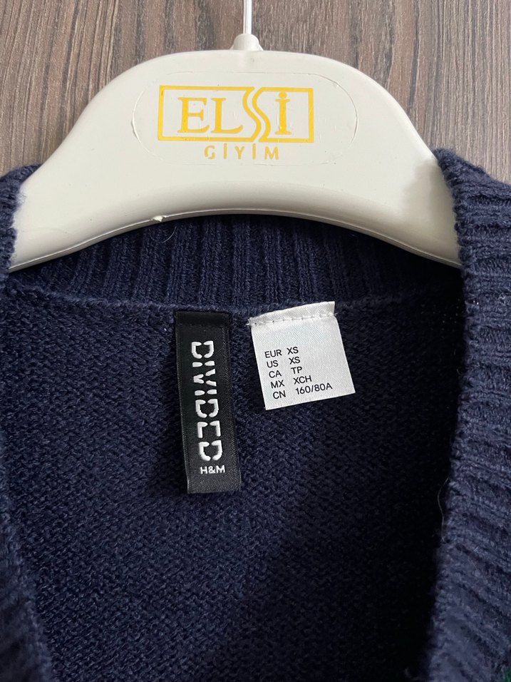 H&M Yeşil Lacivert Kısa Örgü Kadın Süveter - Görsel 3