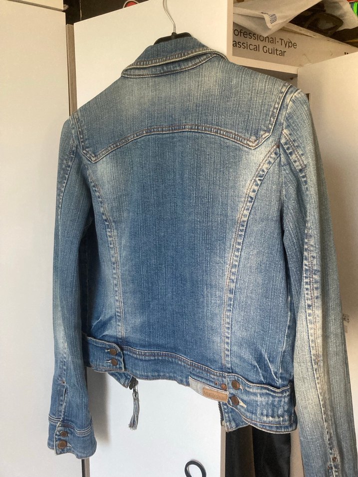 Düğmeli Mavi Kadın Denim Ceket - Görsel 3