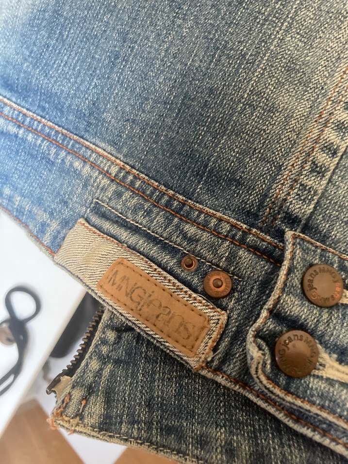 Düğmeli Mavi Kadın Denim Ceket - Görsel 5