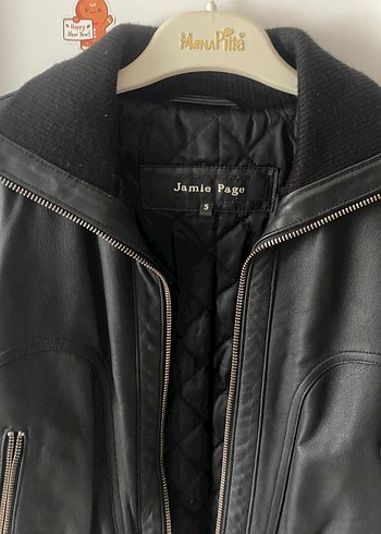 Siyah Deri Kadın Biker Mont - Görsel 4
