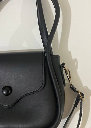 Siyah Deri Kadın Omuz Çantası - Görsel 3