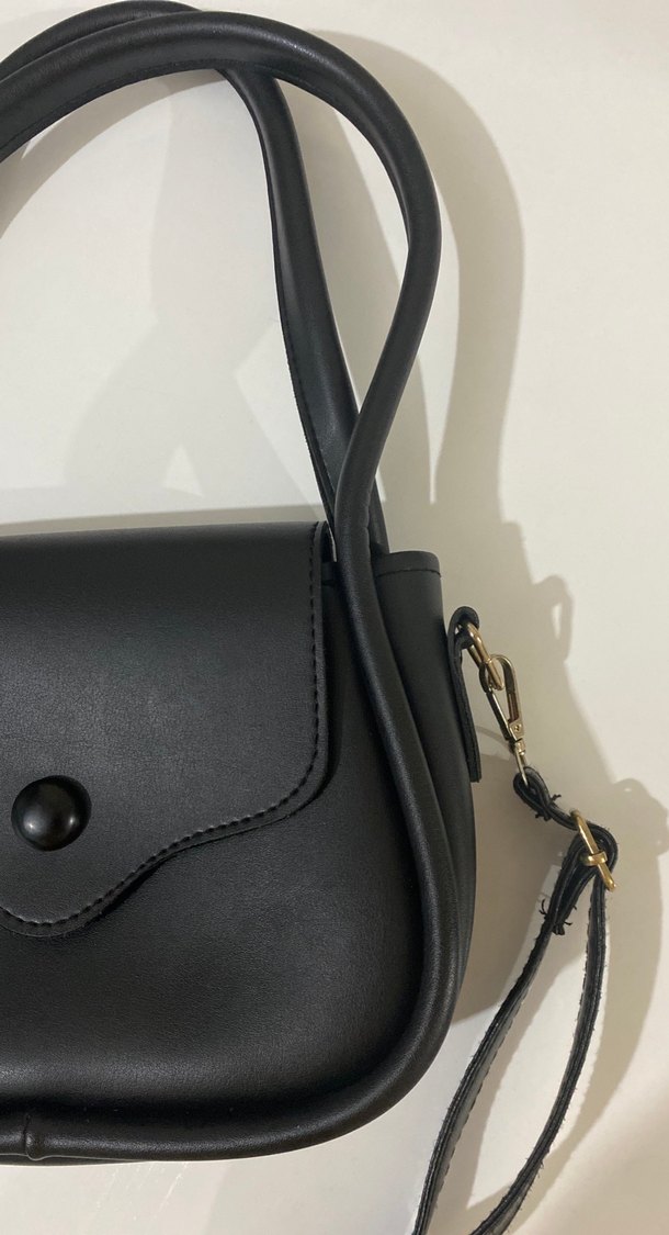 Siyah Deri Kadın Omuz Çantası - Görsel 3
