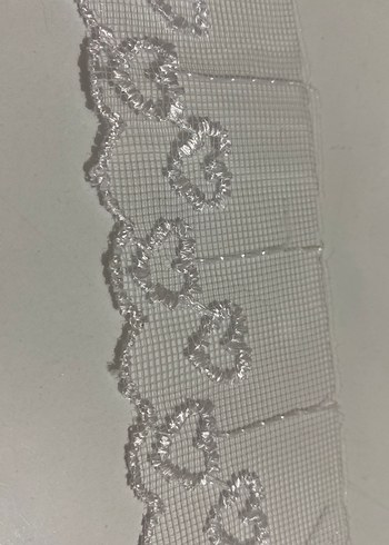 Güpür fisto Kalpli Nakışlı Beyaz - Görsel 4