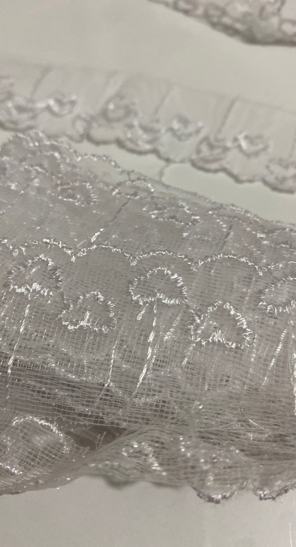 Güpür fisto Kalpli Nakışlı Beyaz - Görsel 3