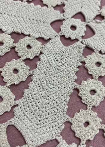 El işi Dantel İşleme masa örtüsü antika - Görsel 8