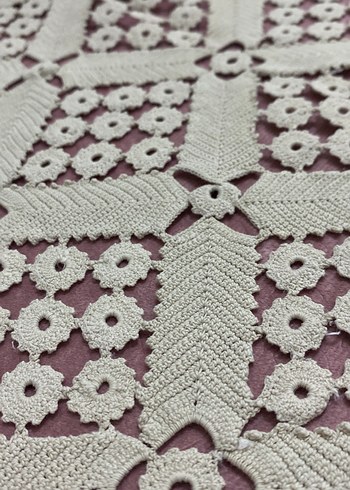 El işi Dantel İşleme masa örtüsü antika - Görsel 6