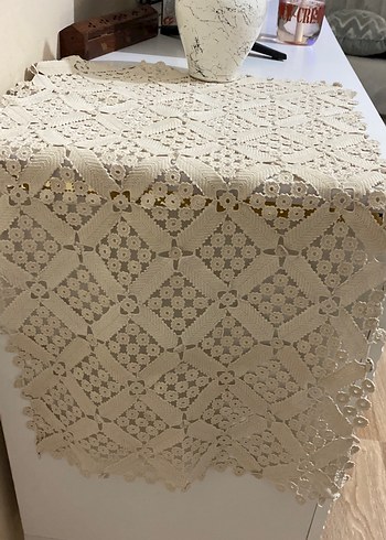 El işi Dantel İşleme masa örtüsü antika - Görsel 12