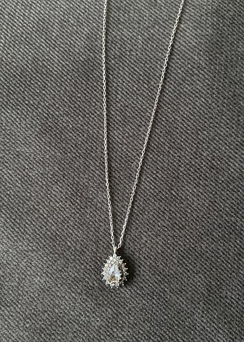 Gümüş 925 ayar damla kolye pazarlık payı var - Görsel 3