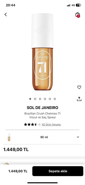 Sol de janeiro 71 vücut spreyi