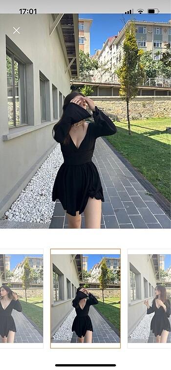 xs Beden Siyah mini elbise
