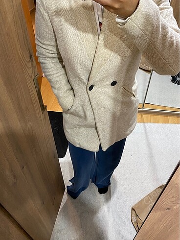 Stradivarius Stradivarious Krem hem ceket hem kaban