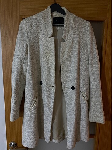 Stradivarious Krem hem ceket hem kaban - Görsel 7