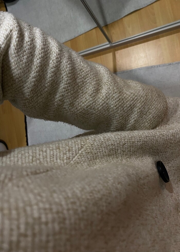 Stradivarious Krem hem ceket hem kaban - Görsel 4