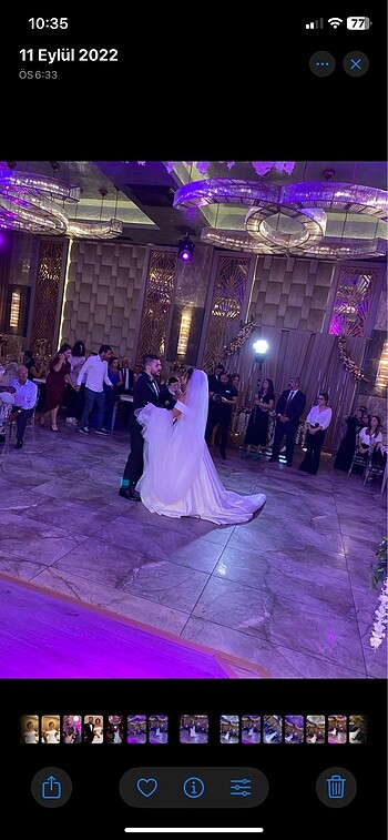 Kayık Yaka Saten Gelinlik - Görsel 5