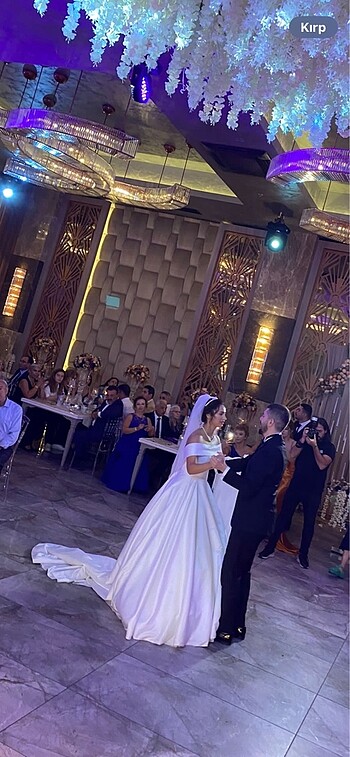 Kayık Yaka Saten Gelinlik - Görsel 4