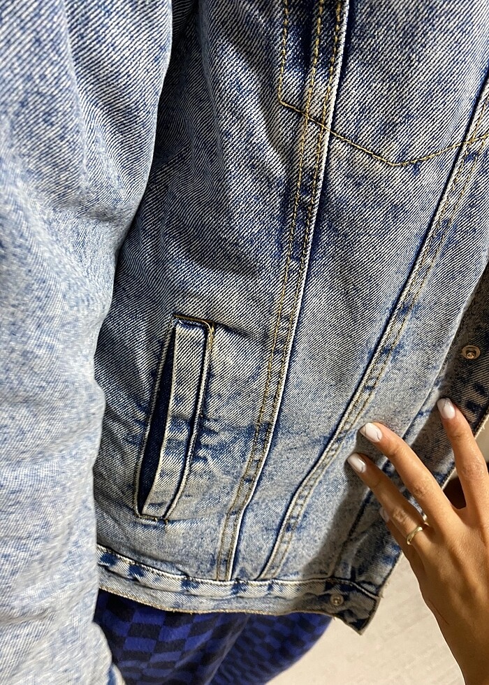 Pull and Bear İçi Kürklü Kot Ceket - Görsel 5