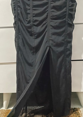 Siyah Drapeli Uzun Gotik Kadın Etek
