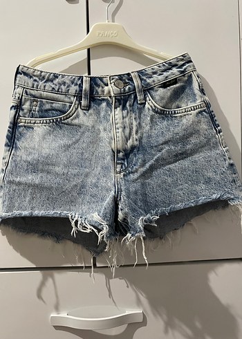 Mavi Jeans Kadın Mavi Batik Desenli Bol Kesim Denim Şort