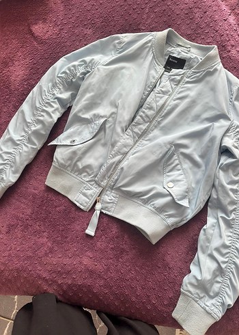 Bershka Gri Fermuarlı Kadın Ceket - Görsel 3