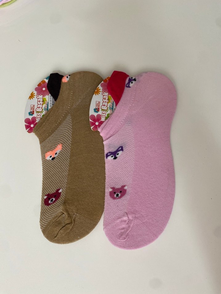 Kız Çocuk Nakışlı Renkli Çorap - Görsel 5