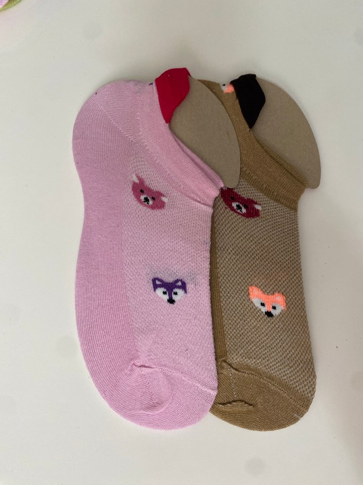 Kız Çocuk Nakışlı Renkli Çorap - Görsel 2