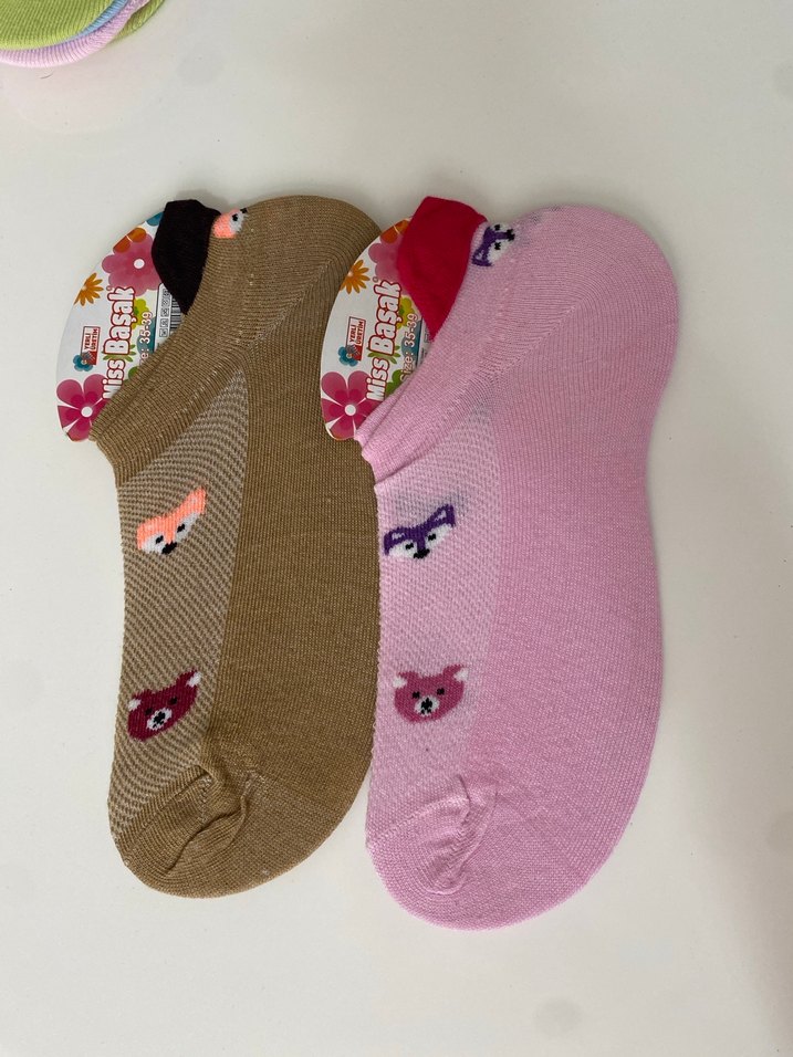 Kız Çocuk Nakışlı Renkli Çorap - Görsel 3