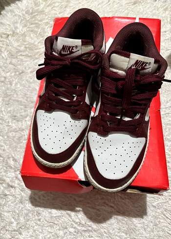 Orijinal Bordo Nike Dunk Spor Ayakkabı - Görsel 5