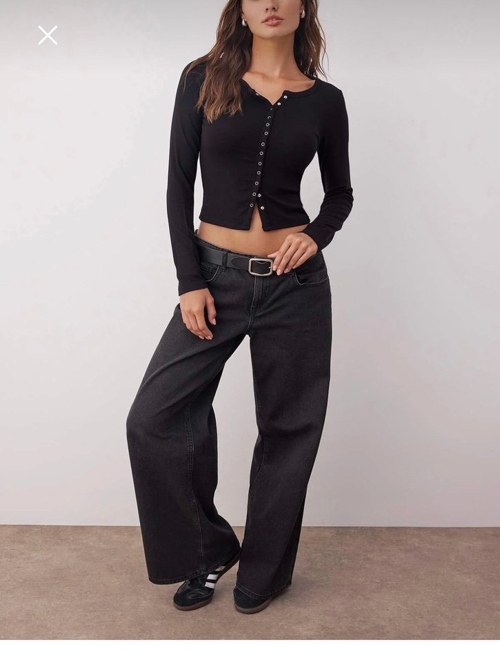Düğmeli Siyah Kadın bluz - Görsel 2