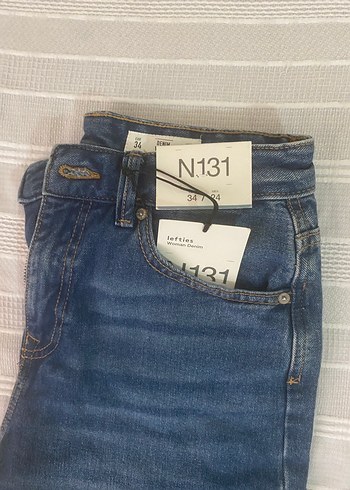 34 Beden Kadın Mavi Denim Midi Boy Jean