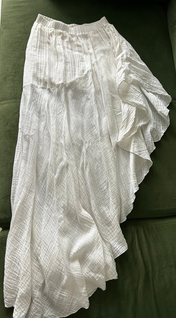 Uzun Beyaz Bohem Kadın plaj Elbise - Görsel 5