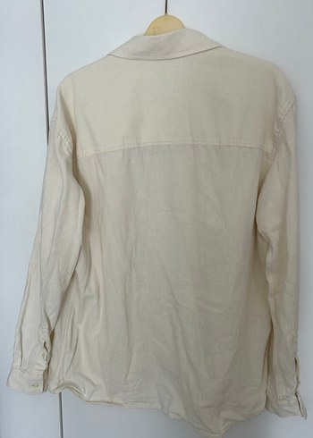 Mavi Erkek Krem Renk Keten Gömlek - Görsel 3