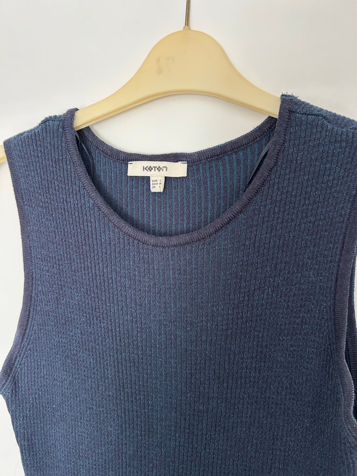 Koton Kadın Lacivert Uzun Kollu Triko Elbise - Görsel 2