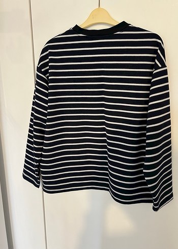 Milla lacivert Beyaz Çizgili Kadın Uzun Kollu Kazak - Görsel 3