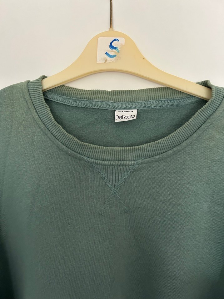 Defacto turkuaz Salaş Sweatshirt - Görsel 2
