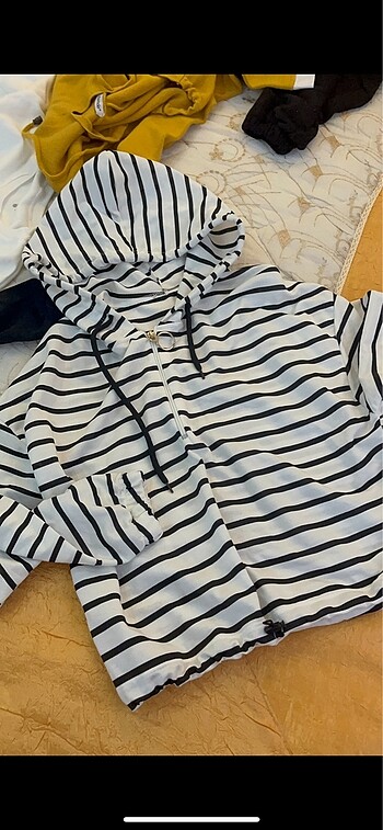 Bayan çizgili sweatshirt