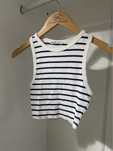 Zara Çizgili Crop Atlet