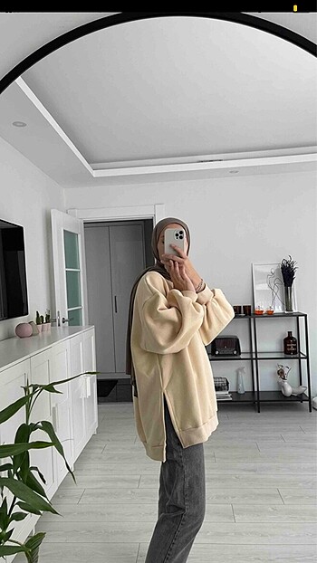 Bej oversize sweat