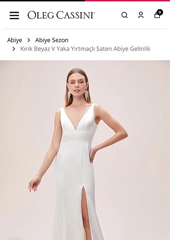 Oleg Cassini Ivory Gelinlik Abiye - Görsel 2