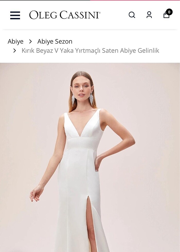 Oleg Cassini Ivory Gelinlik Abiye - Görsel 2