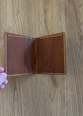 Taba Renk El Yapımı Deri Cüzdan - Görsel 3