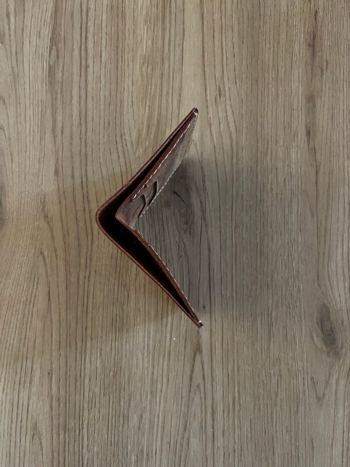 Taba Renk El Yapımı Deri Cüzdan - Görsel 2