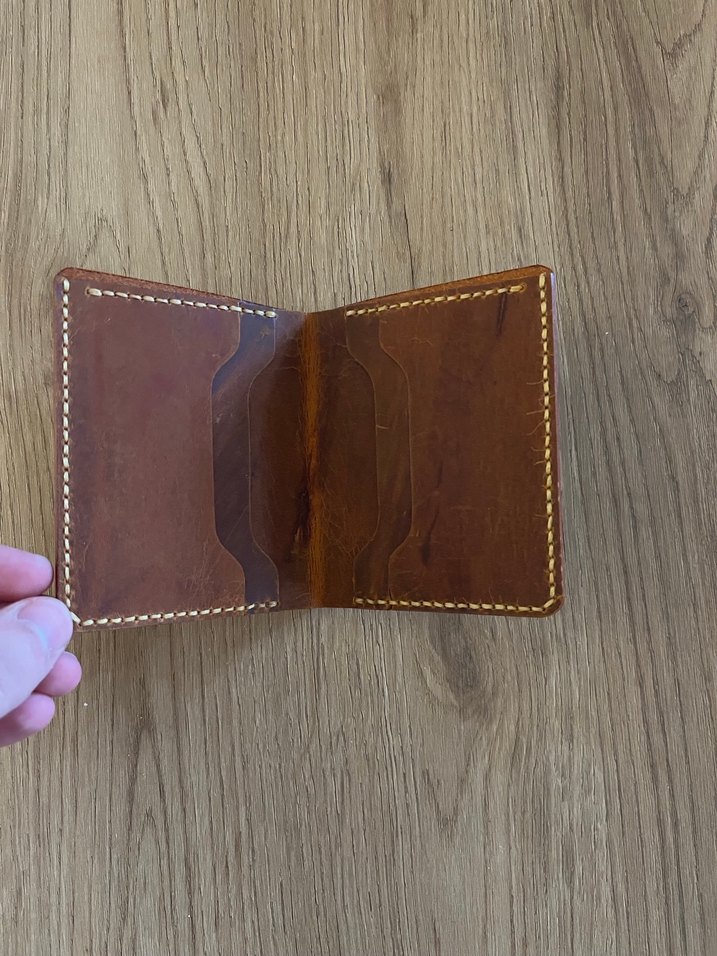 Taba Renk El Yapımı Deri Cüzdan - Görsel 3