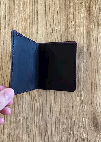 Mor El Yapımı Deri Cüzdan - Görsel 3