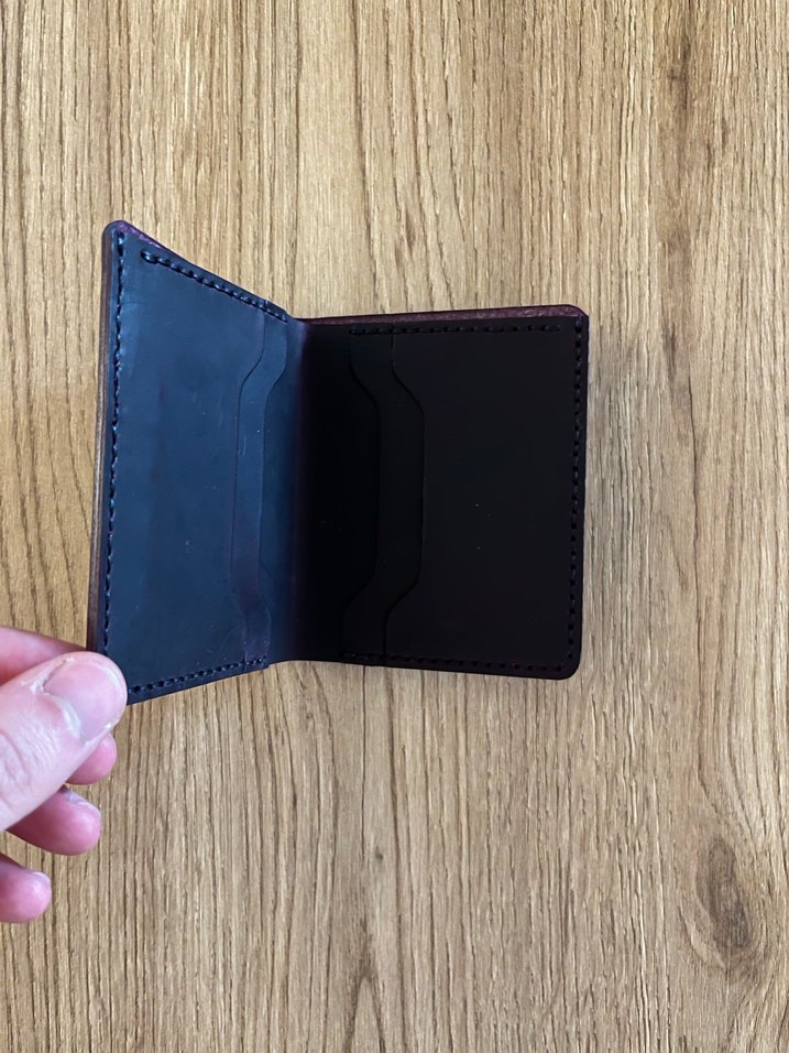 Mor El Yapımı Deri Cüzdan - Görsel 3