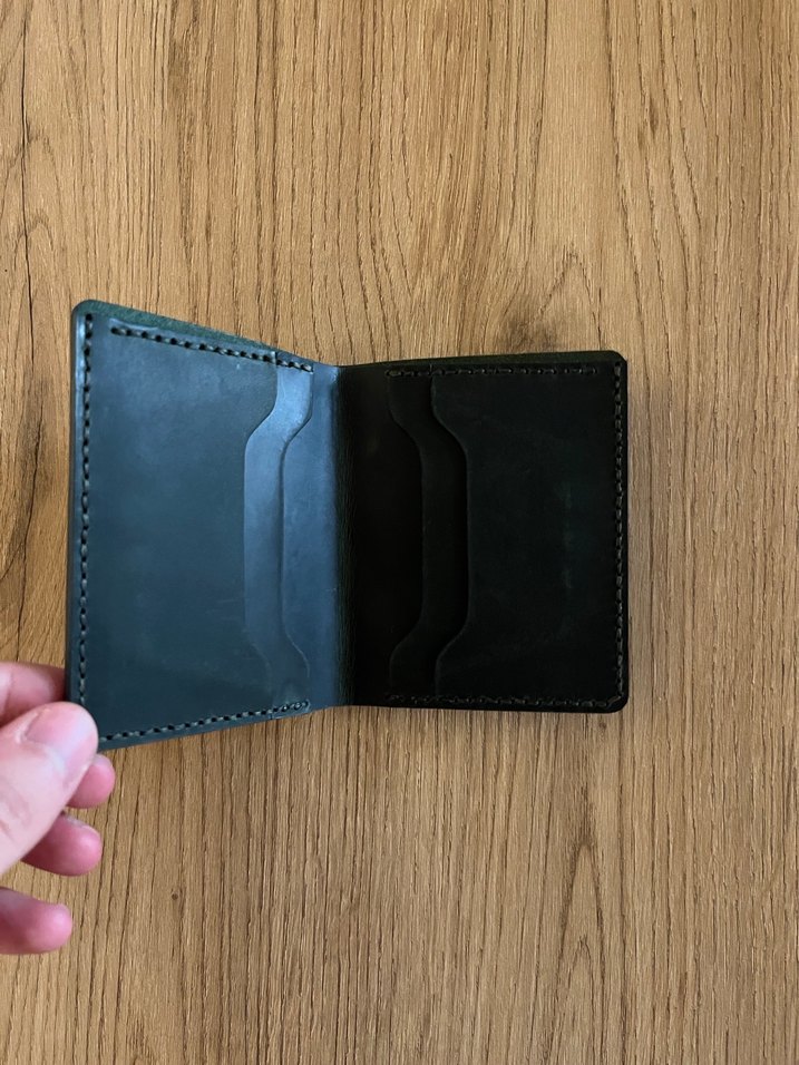 Yeşil El Yapımı Deri Cüzdan - Görsel 3